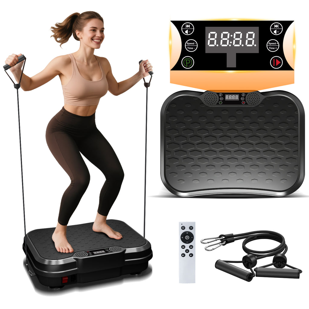 Vibration Plate Fat Shaking Machine, Bluetooth Music Function, 330LBS Large Load Whole Body Workout Platform for Weight Loss & Body Shaping Home Fitness Equipment