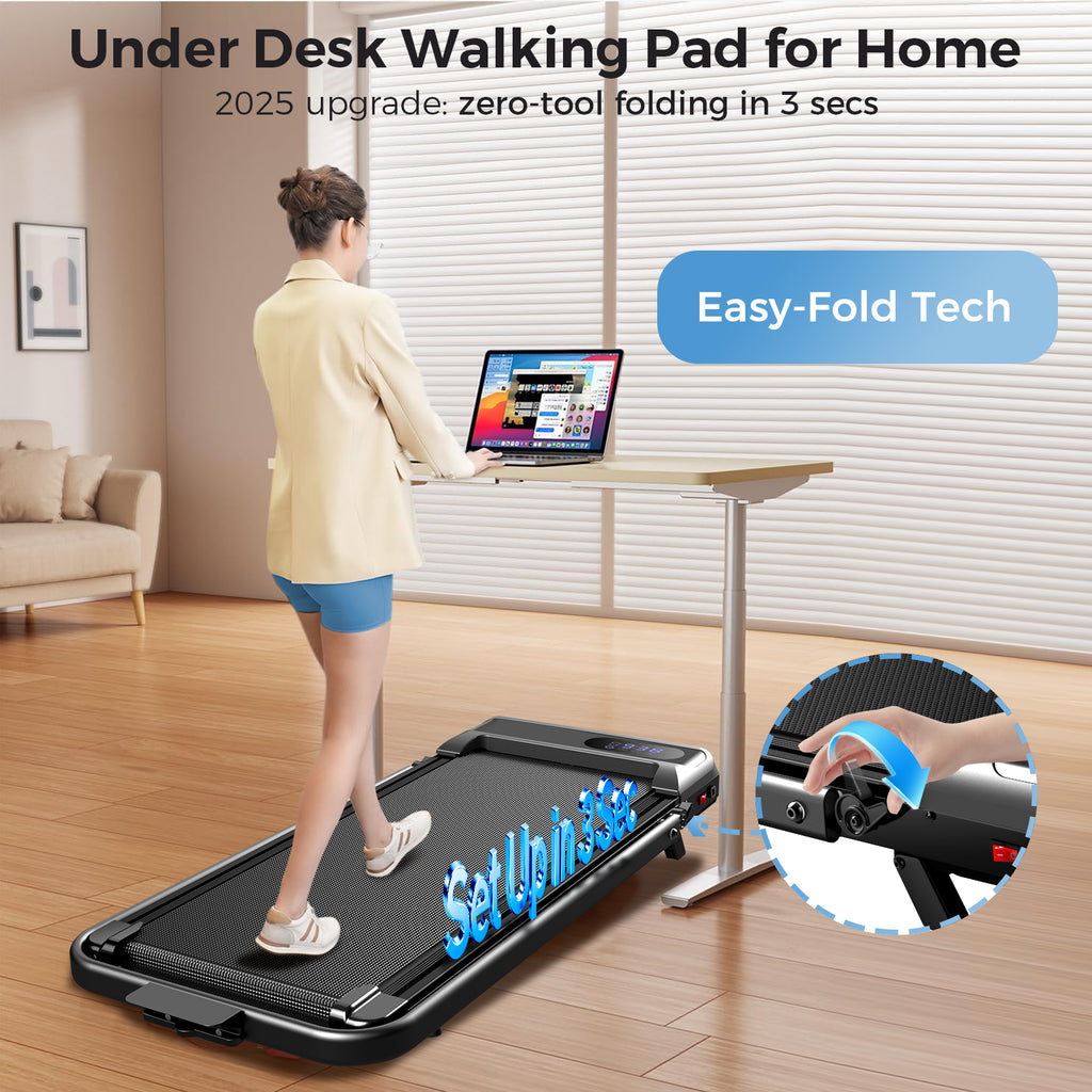 Tomile Walking Pad for Home/Office, Folding Treadmill 2.5HP, Under Desk Treadmill with Remote, 320 lbs Capacity