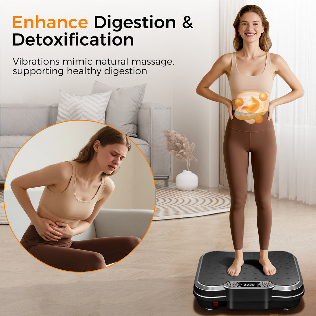 Vibration Plate Fat Shaking Machine, Bluetooth Music Function, 330LBS Large Load Whole Body Workout Platform for Weight Loss & Body Shaping Home Fitness Equipment