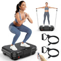 Tomile Vibration Plate Exercise Machine, Whole Body Workout Fitness Platform with Resistance Band, 330lbs Capacity, Black