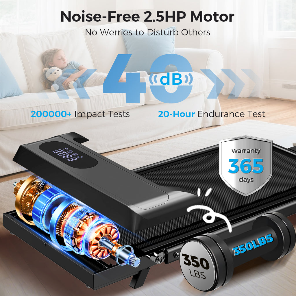 Tomile Walking Pad for Home/Office, Folding Treadmill 2.5HP, Under Desk Treadmill with Remote, 320 lbs Capacity
