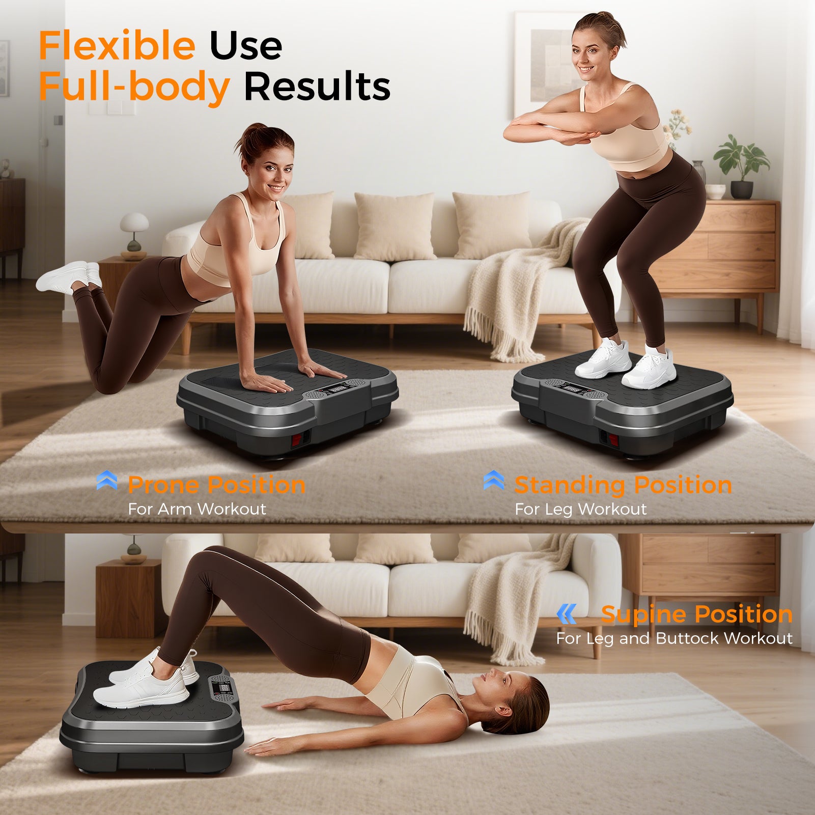 Vibration Plate Fat Shaking Machine, Bluetooth Music Function, 330LBS Large Load Whole Body Workout Platform for Weight Loss & Body Shaping Home Fitness Equipment