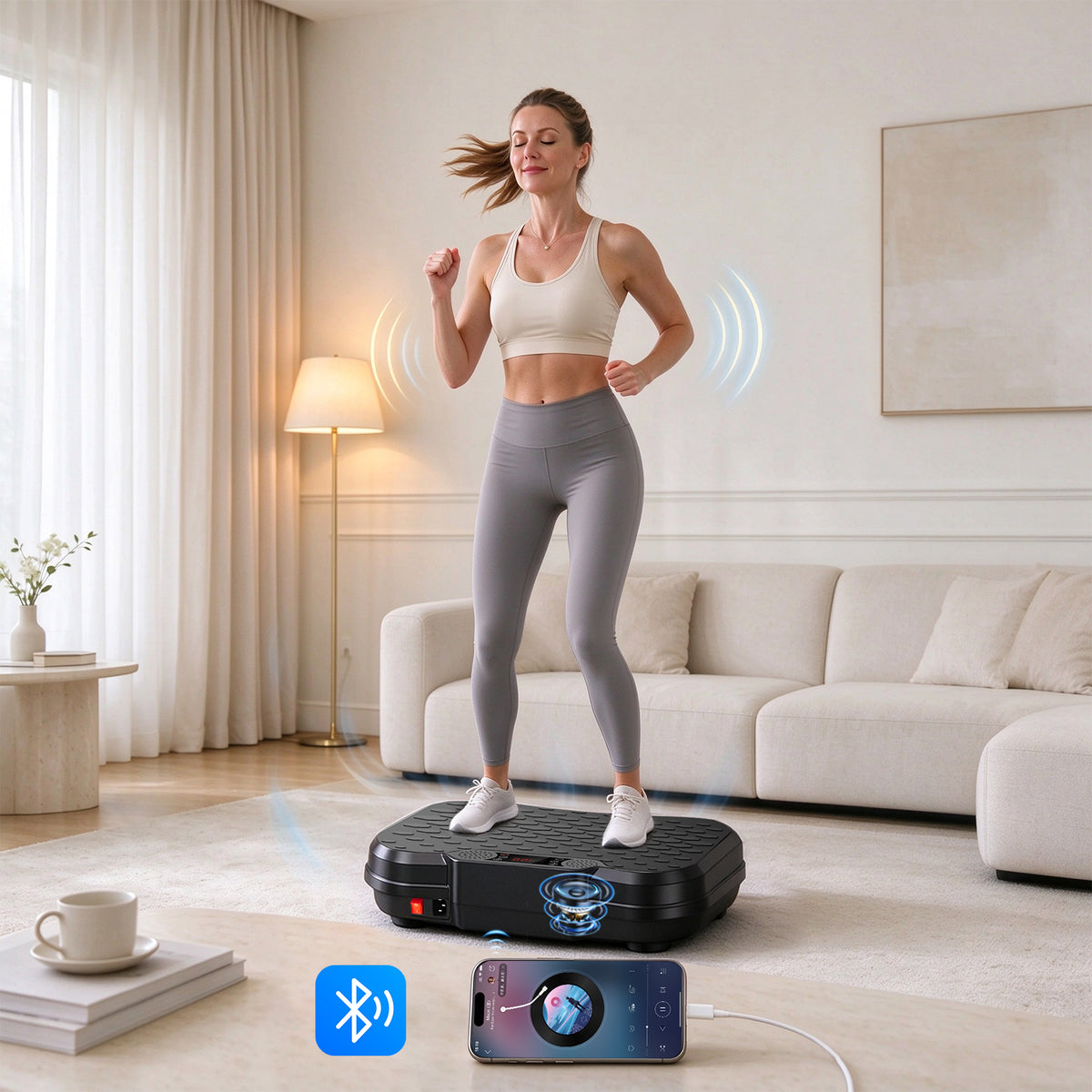 AoraPulseFit SZ02 Whole Body Vibration Plate, Slim Space Saving