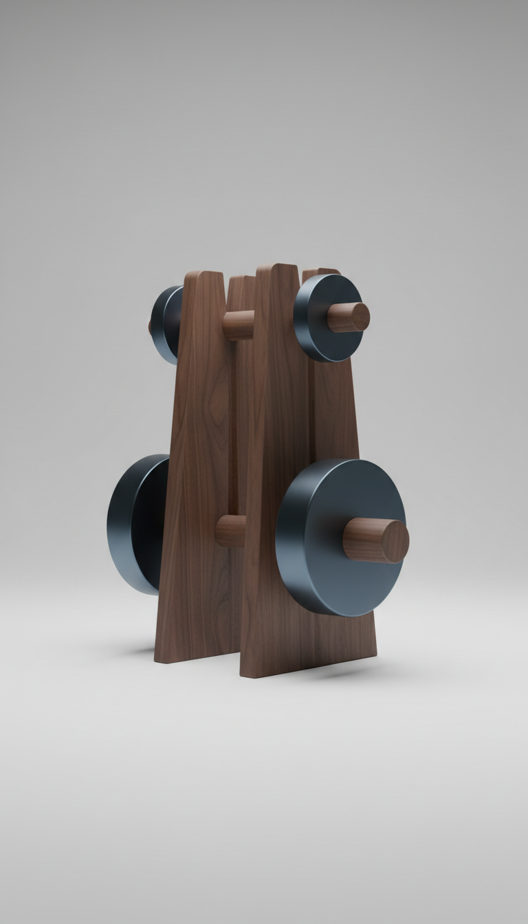 Minimalist Walnut Dumbbell Rack